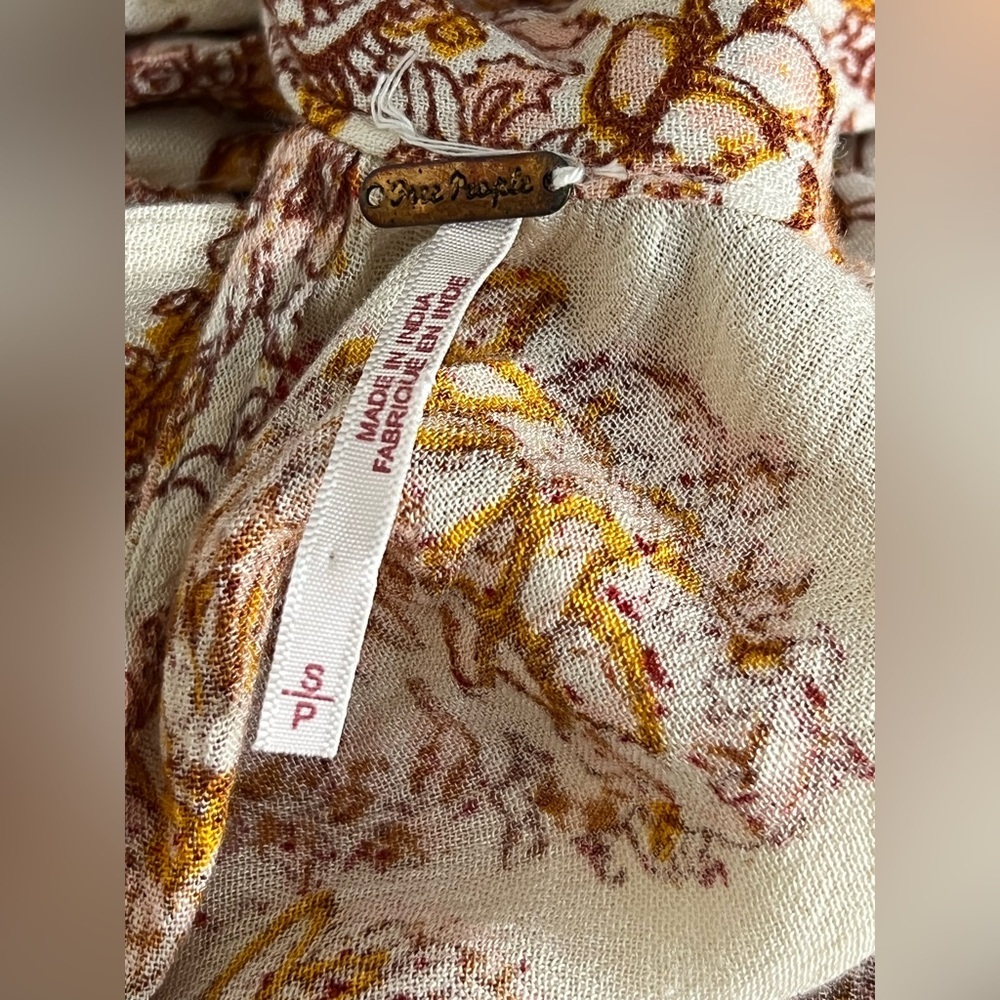 Free People Lady Luck tunic top or mini dress high neck bell sleeve size small - Picture 6 of 11